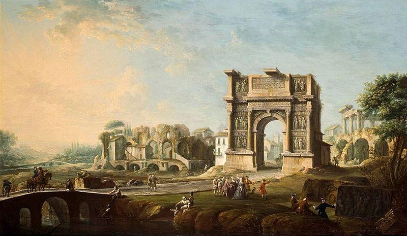 Antonio Joli The Arch of Trajan at Benevento oil painting picture
